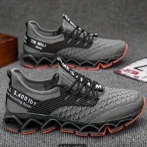 Unisex Blade Sole Knit Sneaker, Gray, Men's 7, Women's 9, EU 40, New